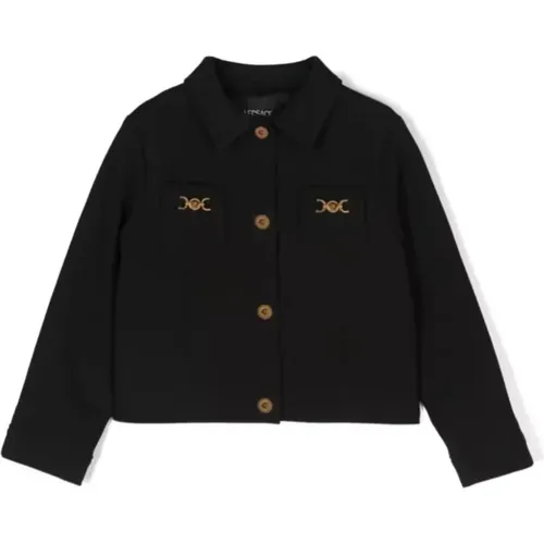 Kinder Schwarze Cady Stretch Jacke - Versace - Modalova