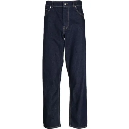 Straight-Leg Cotton Jeans , male, Sizes: W32, W31 - Maison Kitsuné - Modalova
