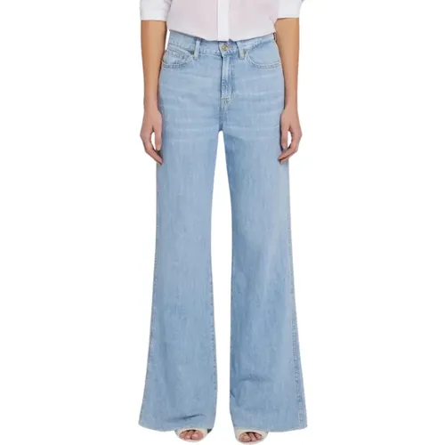 Lotta Linen Capri Light , female, Sizes: W26, W28 - 7 For All Mankind - Modalova