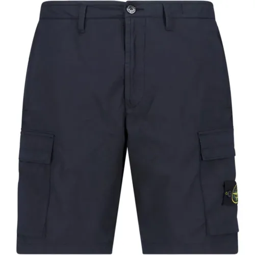 Blaue Shorts mit Versteckten Taschen , Herren, Größe: W31 - Stone Island - Modalova