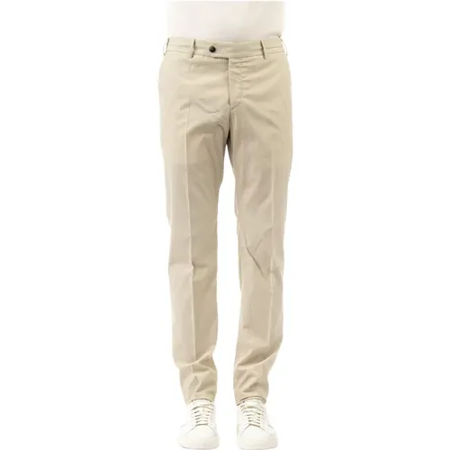 Cream Cotton Seersucker Trousers , male, Sizes: XL, M, 2XL - PT Torino - Modalova