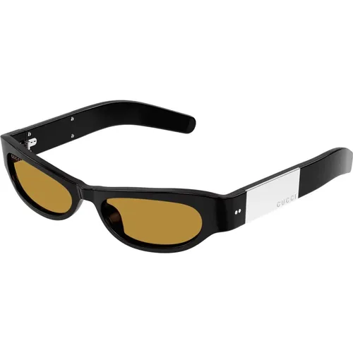Schwarz/Gelbe Sonnenbrille Gg1635S , Damen, Größe: 53 MM - Gucci - Modalova