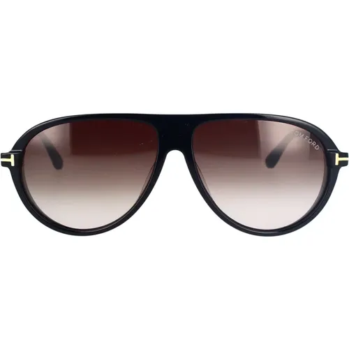 Mens Pilot Sunglasses with Grey Gradient Lens , unisex, Sizes: 60 MM - Tom Ford - Modalova