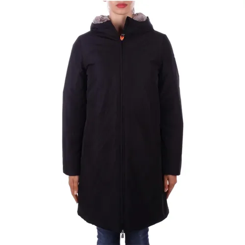 Schwarze Kapuzenjacke mit Reißverschluss , Damen, Größe: XS - Suns - Modalova