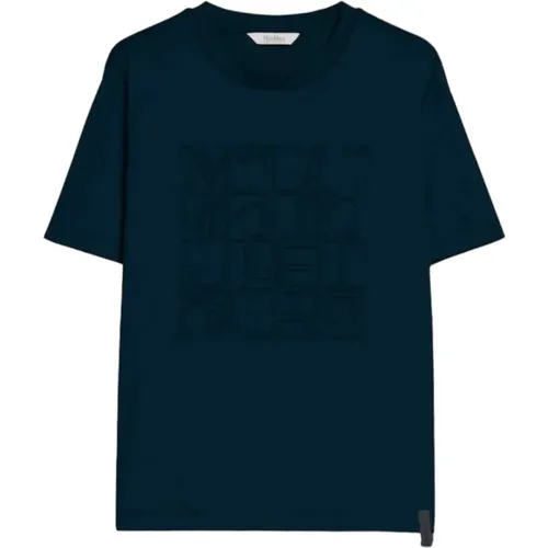 Blau Baumwoll T-Shirt Paggio , Damen, Größe: S - Max Mara - Modalova