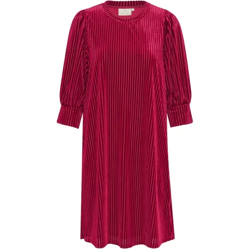 Gestreiftes Rotes Kurzes Kleid , Damen, Größe: S - Kaffe - Modalova