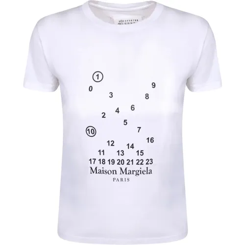 Baumwoll T-Shirt mit Logo-Print , Damen, Größe: L - Maison Margiela - Modalova