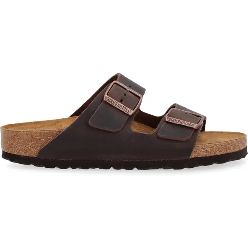 Braune Sandale aus geöltem Leder Arizona , Damen, Größe: 38 EU - Birkenstock - Modalova