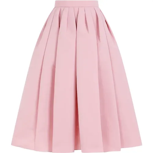 Pleated Midi Skirt , female, Sizes: 2XS, XS - alexander mcqueen - Modalova