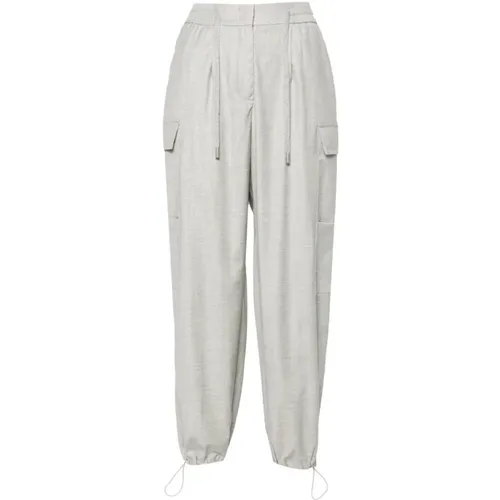 Grey Trousers Aw24 Womens Fashion , female, Sizes: L, M, S, XS - PESERICO - Modalova