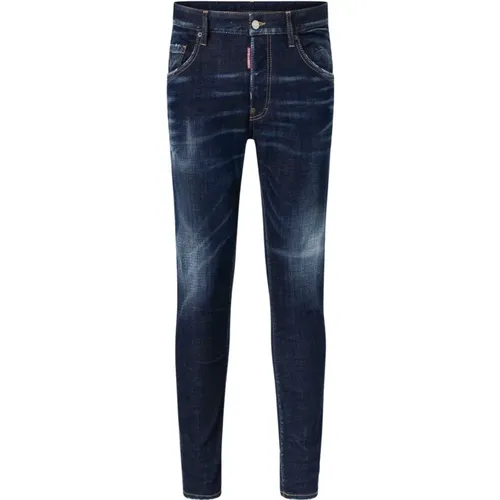 Schmale Sailor Jeans mit Unfertigen Klappen , Herren, Größe: XL - Dsquared2 - Modalova