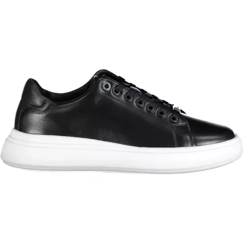 Schwarzer Polyester-Sneaker mit Kontrastdetails , Damen, Größe: 36 EU - Calvin Klein - Modalova