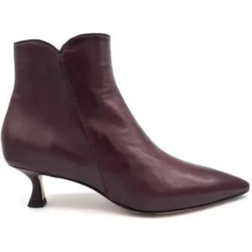 Burgundy Leather Ankle Boot Zipper Back , female, Sizes: 3 UK, 6 UK, 7 UK, 5 UK, 4 UK - Mara Bini - Modalova