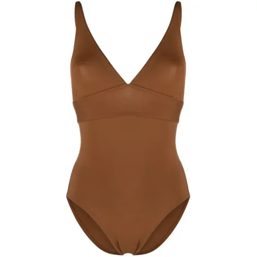 Caramel V-Neck Swimsuit , female, Sizes: L, XS, M - Eres - Modalova