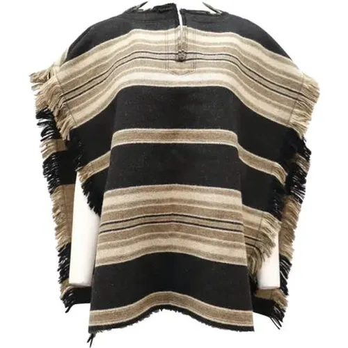 Striped Fringed Wool Poncho , female, Sizes: 2XS - Isabel Marant Pre-owned - Modalova