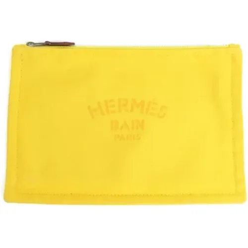 Pre-owned Cotton clutches , female, Sizes: ONE SIZE - Hermès Vintage - Modalova