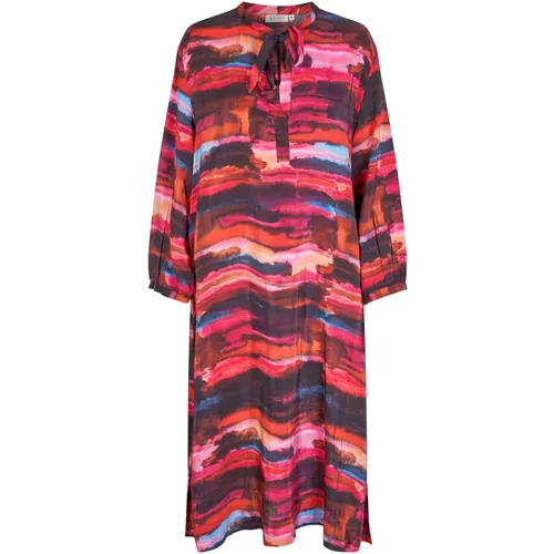 Floral Print Dress with V-Neck , female, Sizes: 2XL, L, S - Masai - Modalova