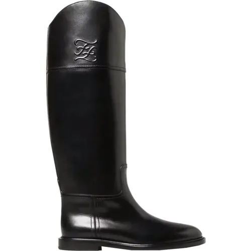 Logo FF High Boots , female, Sizes: 4 UK, 3 UK - Fendi - Modalova