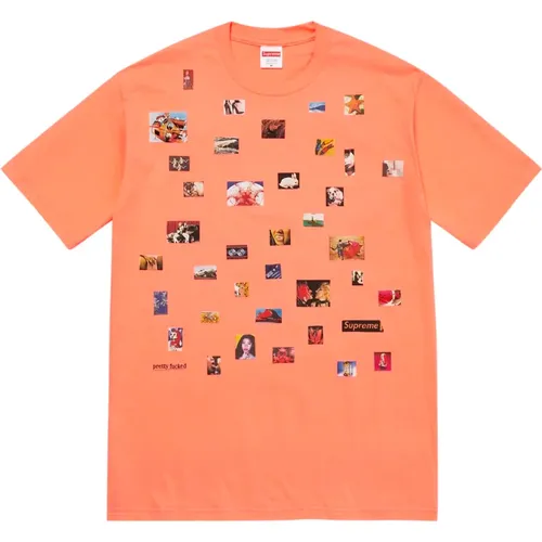 Classic Cotton Graphic Tee Peach , male, Sizes: L - Supreme - Modalova