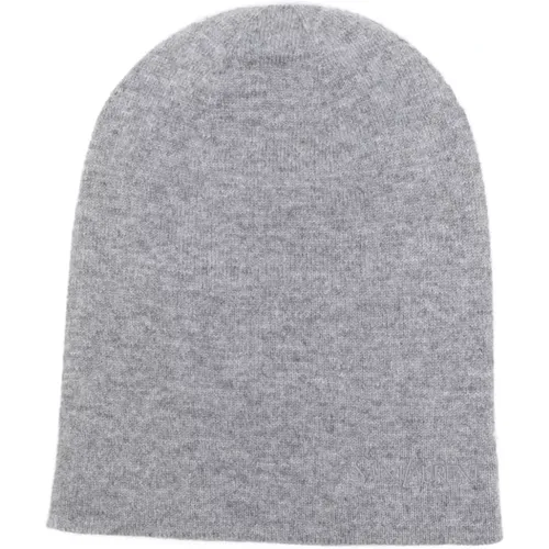 Grey Cashmere Knit Logo Hat , female, Sizes: ONE SIZE - Saint Laurent - Modalova