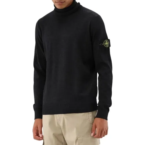 Melange Holzkohle Strickpullover , Herren, Größe: M - Stone Island - Modalova