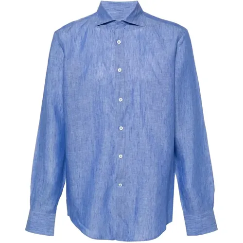 Linen shirt , male, Sizes: L, M, 2XL - Canali - Modalova
