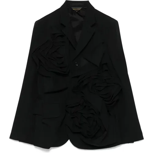 Wool Floral Classic Jacket , female, Sizes: S - Comme des Garçons - Modalova