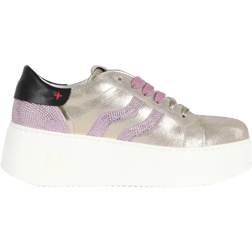 Laminierte Leder Plateau Sneakers , Damen, Größe: 41 EU - Gio+ - Modalova