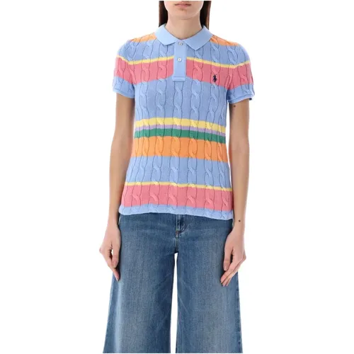 Women's Clothing T-Shirts & Polos Light Blue Rose Multi Ss24 , female, Sizes: L, M - Ralph Lauren - Modalova