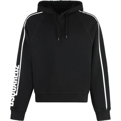 Baumwoll-Hoodie mit Raglanärmeln , Herren, Größe: S - Dsquared2 - Modalova