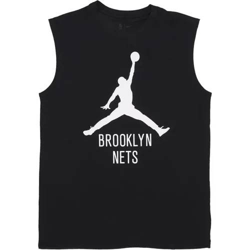 Brooklyn Nets Basketball Tee Schwarz , Herren, Größe: S - Jordan - Modalova