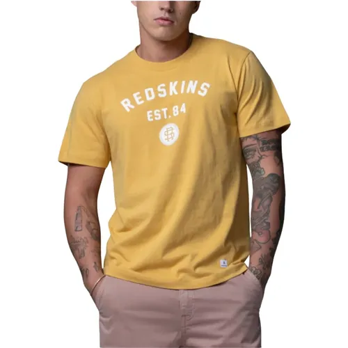 Bedrucktes Logo T-Shirt - Gelb , Herren, Größe: S - Redskins - Modalova