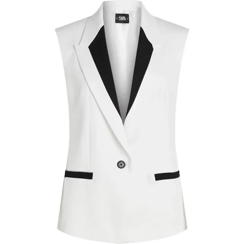 Two Tone Tailored Gilet with Peak Lapels , female, Sizes: S - Karl Lagerfeld - Modalova