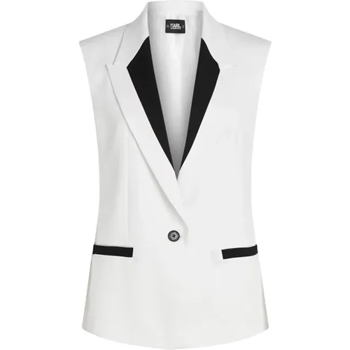 Two Tone Tailored Gilet with Peak Lapels , female, Sizes: XS, S - Karl Lagerfeld - Modalova