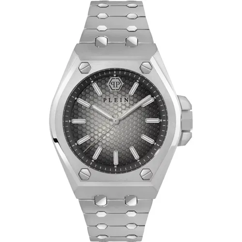 Extreme Gent Silber Schwarz Edelstahl Uhr , Herren, Größe: ONE Size - Philipp Plein - Modalova