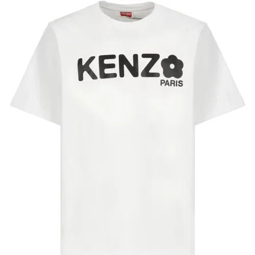 Weißes Blumenprint T-shirt , Herren, Größe: M - Kenzo - Modalova