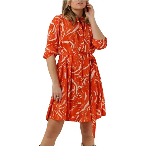Kurzes Hemdkleid in Orange , Damen, Größe: XS - Selected Femme - Modalova