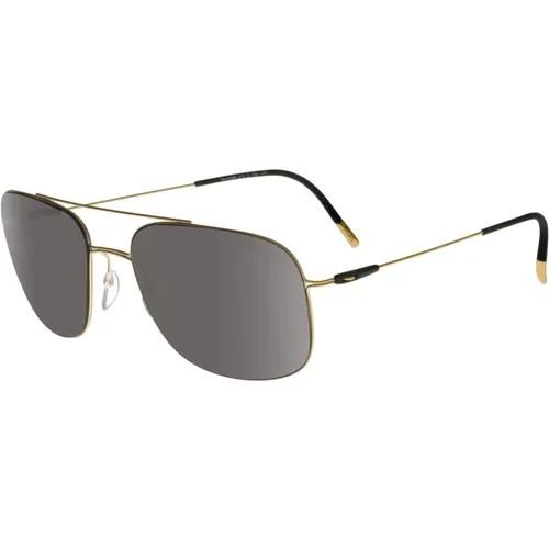 Gold/Grau Sonnenbrille Titan Breeze 8716 , Herren, Größe: ONE Size - Silhouette - Modalova