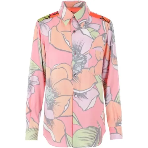 Red Floral Print Button-Up Shirt , female, Sizes: S - Comme des Garçons - Modalova