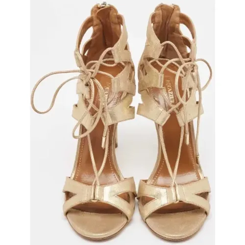 Pre-owned Suede sandals , female, Sizes: 5 1/2 UK - Aquazzura Pre-owned - Modalova