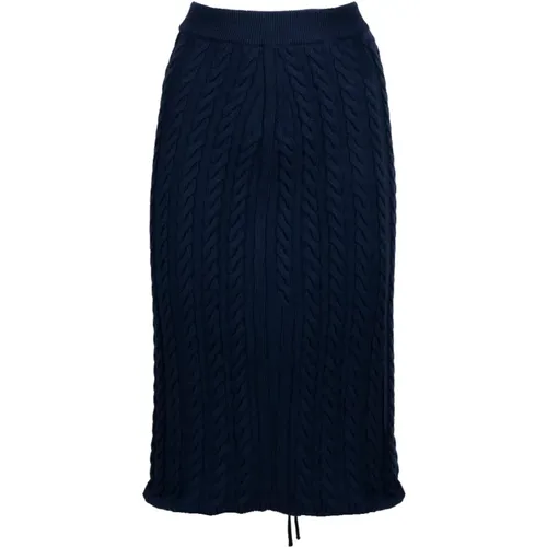 Blauer Lace Up Midi Rock , Damen, Größe: L - Kenzo - Modalova