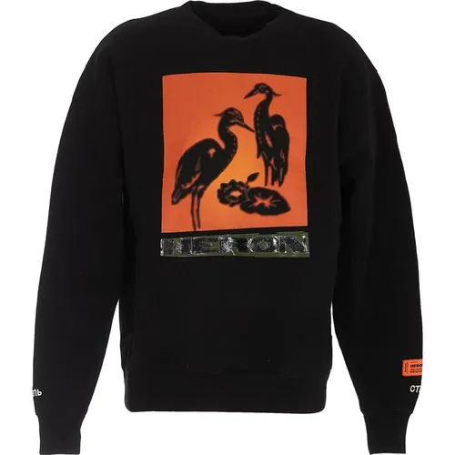 Schwarzer Sweatshirt mit Grafischen Prints - Heron Preston - Modalova