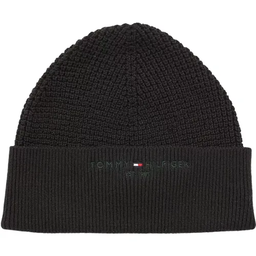 Cotton Beanie Fall/Winter Collection , male, Sizes: ONE SIZE - Tommy Hilfiger - Modalova