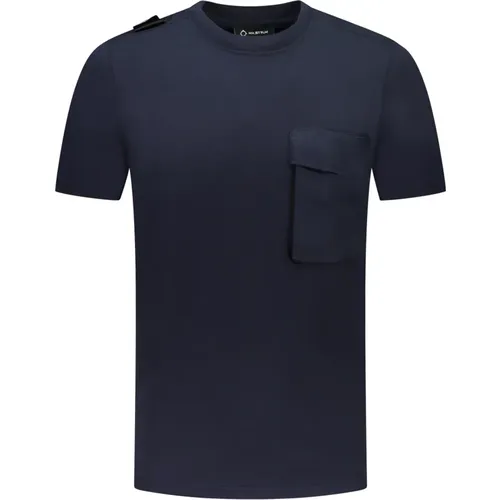 Blau Baumwoll T-Shirt Mas8388M428Inknavy/1733 , Herren, Größe: XL - Ma.strum - Modalova