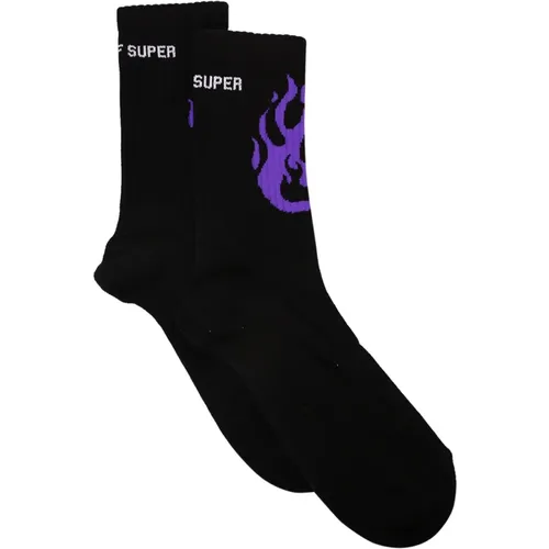 Flame print socks , male, Sizes: ONE SIZE - Vision OF Super - Modalova