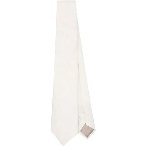 Haselnuss Gewebte Jacquard Krawatte , Herren, Größe: ONE Size - Emporio Armani - Modalova