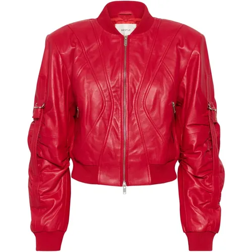 Edgy Rote Bomberjacke Gestuz - Gestuz - Modalova