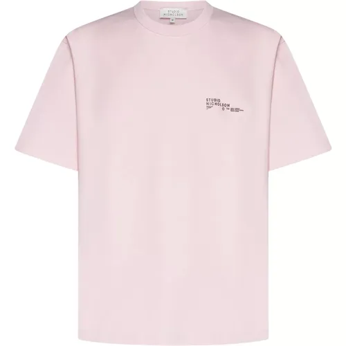 Light Cotton T-shirt with Logo Print , male, Sizes: S - Studio Nicholson - Modalova