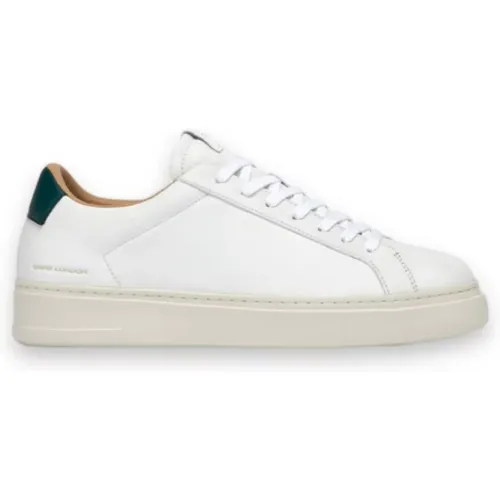 Leather Sneakers with Green Heel , male, Sizes: 10 UK, 6 UK, 8 UK - Crime London - Modalova