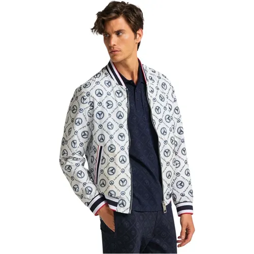 Summer Blouson with logo print Colomba , male, Sizes: M, L, XL, XS, S - carlo colucci - Modalova